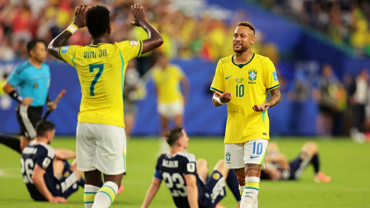 Vinicius Scores Twice as Brazil Tops Scotland 3‑0