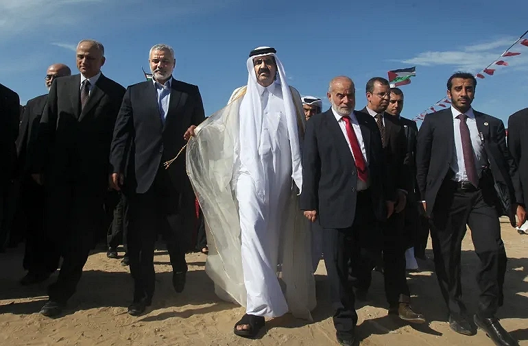 Sheikh Hamad bin Khalifa Al Thani visits the Gaza Strip in October 2012, becoming the first head of state to do so in a decade.